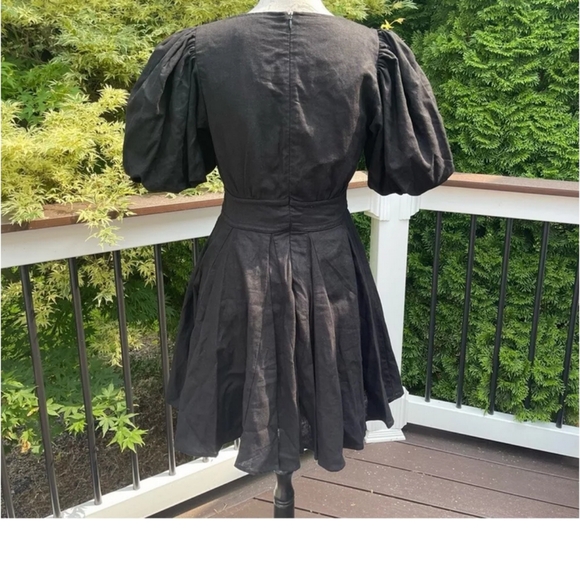 Plunge Neck Short Black Dress - Picture 3 of 7